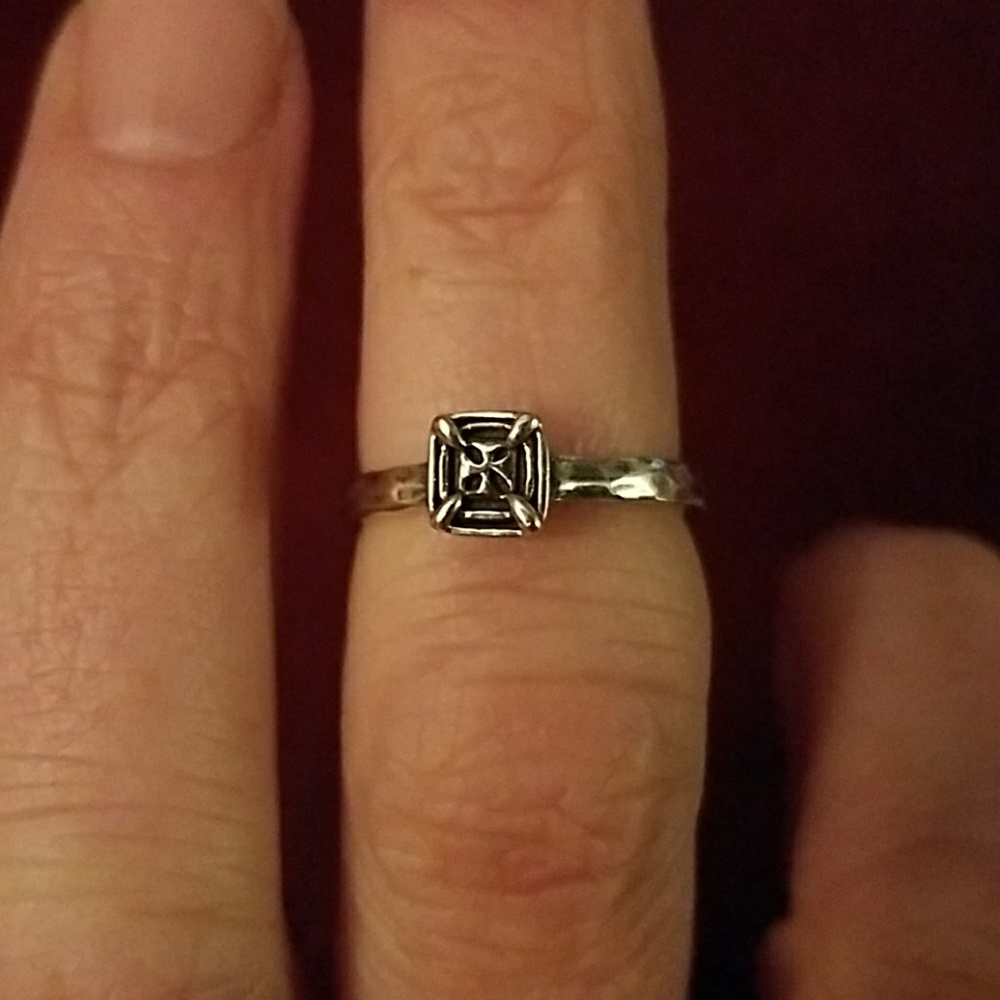 Silpada Silver-Tone Geometric Square Ring